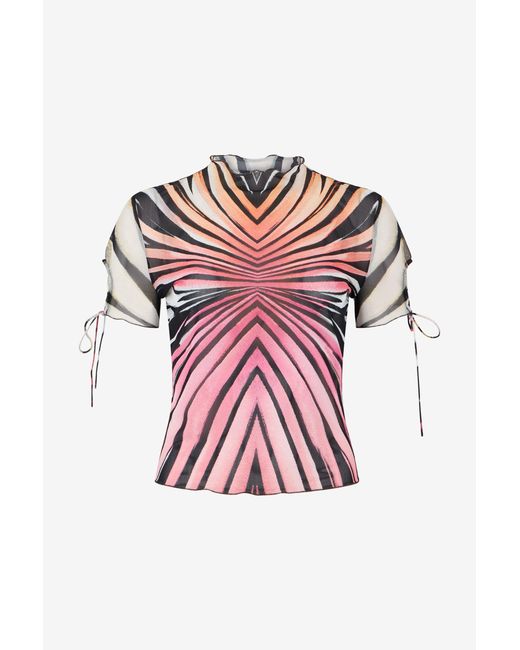 Roberto Cavalli Pink Ray Of Paradise Print Top