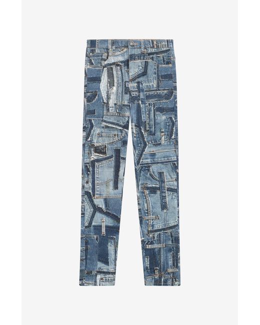 Roberto Cavalli Blue Skinny Patchwork Capsule Collection Jeans