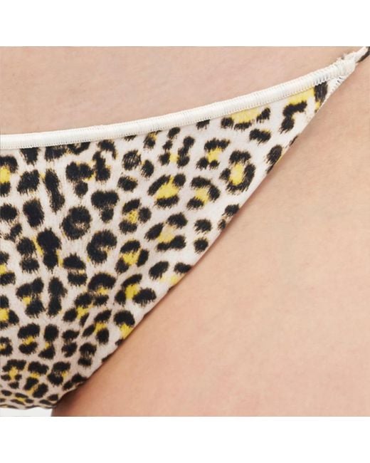 Roberto Cavalli White Pop Jaguar Print Bikini Bottom
