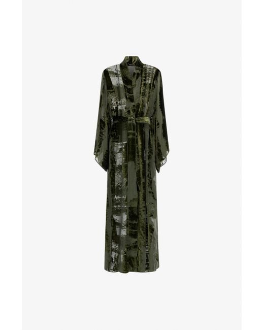Roberto Cavalli Women's Green Dressing Gown With Devor Effect -  www.disolcolor.com