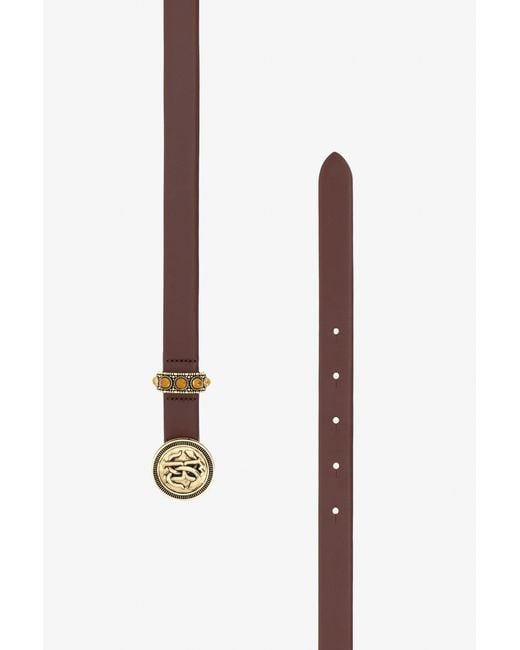Roberto Cavalli Multicolor Leather Belt With Monogram Rc