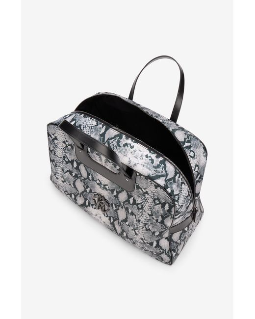 Borsa A Mano Stampa Python di Roberto Cavalli in Black da Uomo