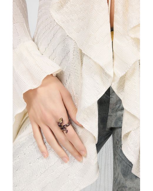 Roberto Cavalli Multicolor Serpentine Ring