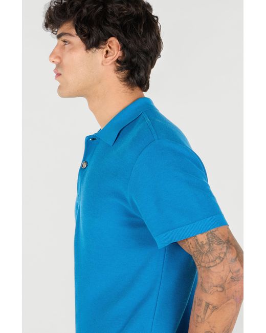 Roberto Cavalli Blue Stretto Di Messina Polo Sweater for men