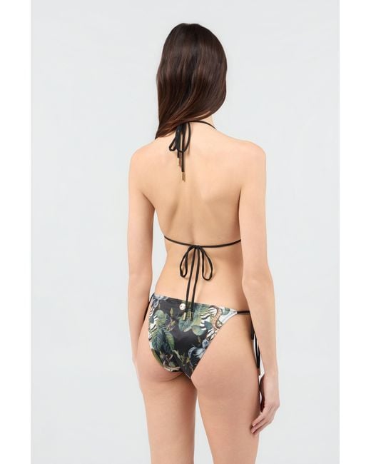 Roberto Cavalli White Jewellery Foulard Print Bikini