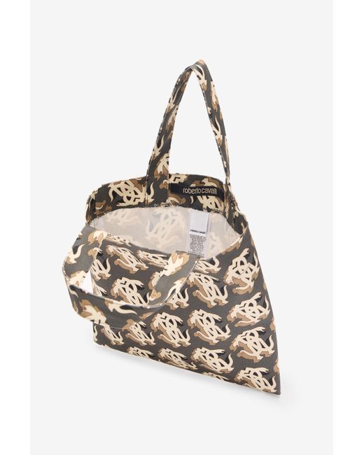 Roberto Cavalli Multicolor Shopper Bag With Mirror Snake Monogram