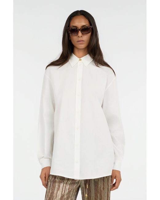 Roberto Cavalli White Shirt With Button