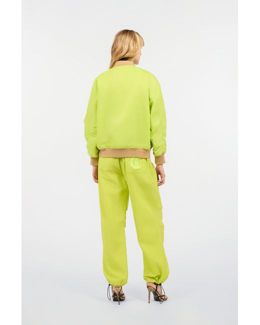 Roberto Cavalli Yellow Bomber Jacket With Jc Monogram