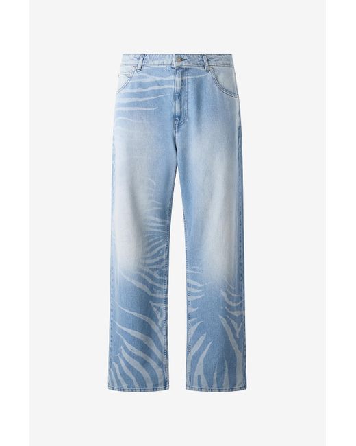 Roberto Cavalli Blue Zebra Design Jeans for men