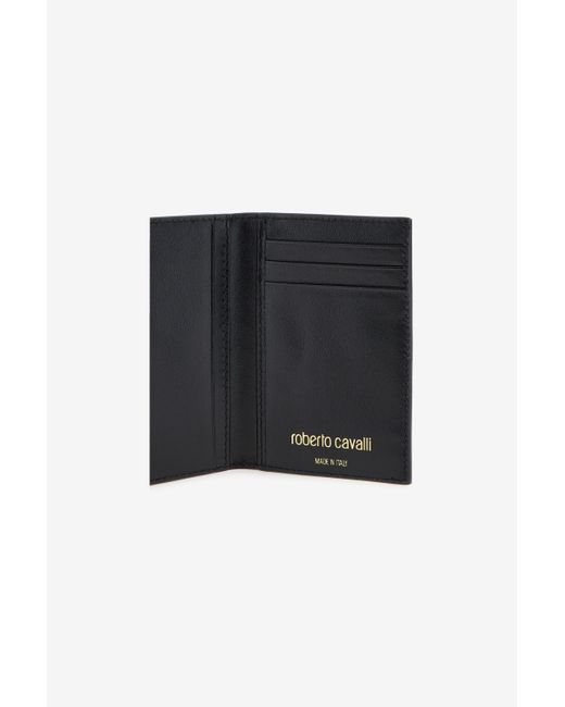 Portacarte Con Monogram Rc di Roberto Cavalli in Black da Uomo
