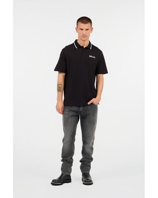 Roberto Cavalli Black Polo With Logo for men