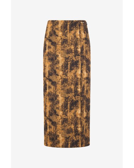 Roberto Cavalli Natural Cobra Print Pencil Skirt