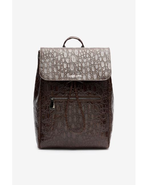 Roberto Cavalli Multicolor Crocodile Scale-Effect Backpack for men