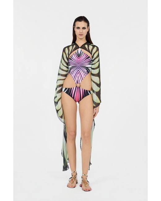 Roberto Cavalli White Ray Of Paradise Print One-Piece Swimsuit