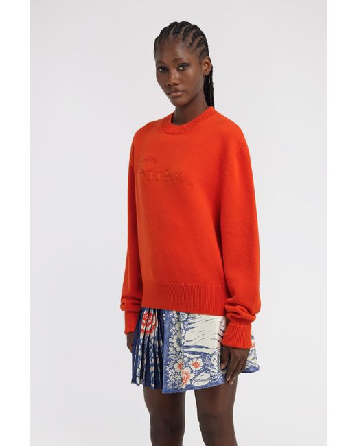 Roberto Cavalli Red Kurzer Strickpullover