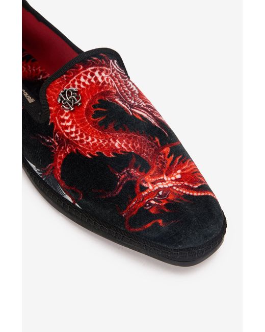 Roberto Cavalli Multicolor Embroidered Velvet Loafers for men