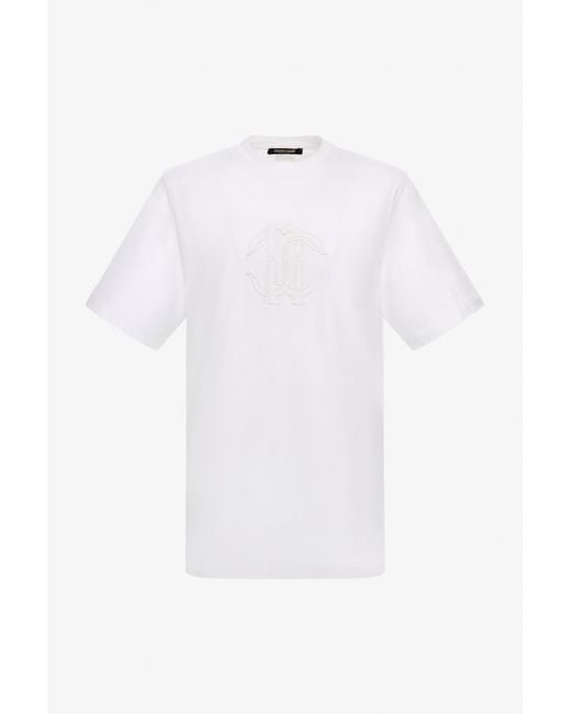 Roberto Cavalli White Logo T-Shirt for men