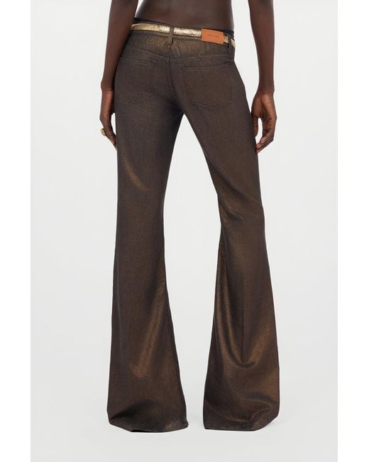 Roberto Cavalli Brown Bronze And Flared Jeans