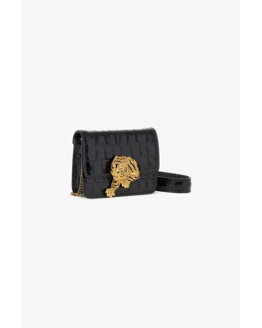 Roberto Cavalli Black Mini Roar Bag