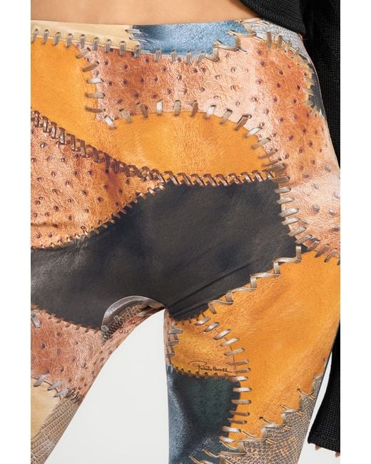 Pantalon Imprimé Patchwork Roberto Cavalli en coloris Multicolor