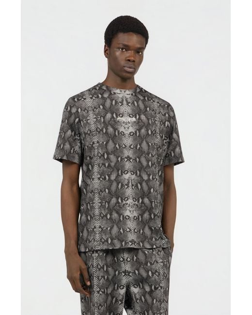 Camiseta Estampado Python Roberto Cavalli de hombre de color Black