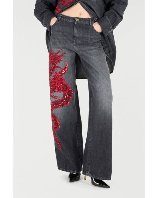 Roberto Cavalli Multicolor Jeans With Embroidery And Sequins
