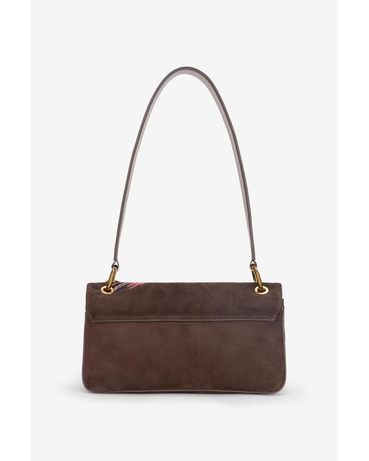 Roberto Cavalli White Suede Bag With Naturalistic Pattern