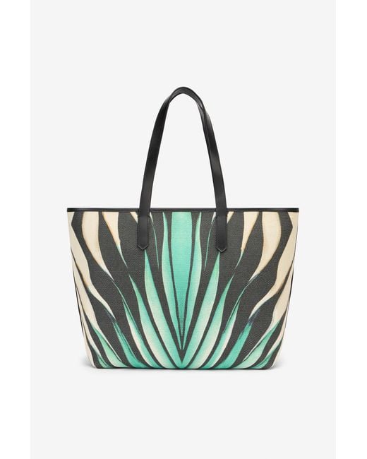 Roberto Cavalli Blue Ray Of Sea Print Shopping Bag