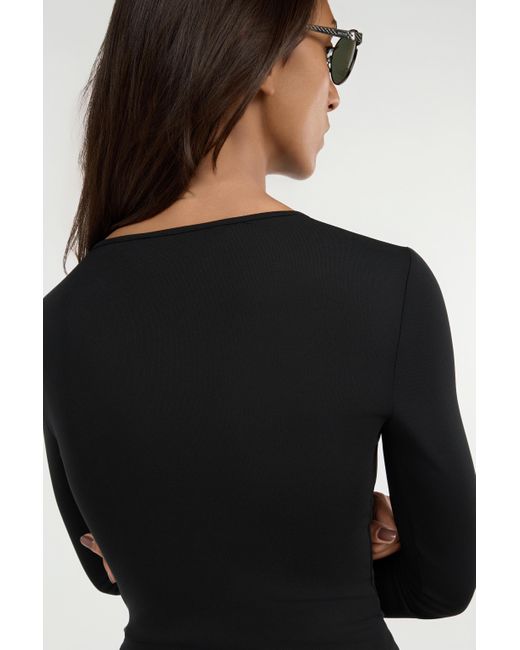 Roberto Cavalli Black Lurex Crop Top With Ring Detail