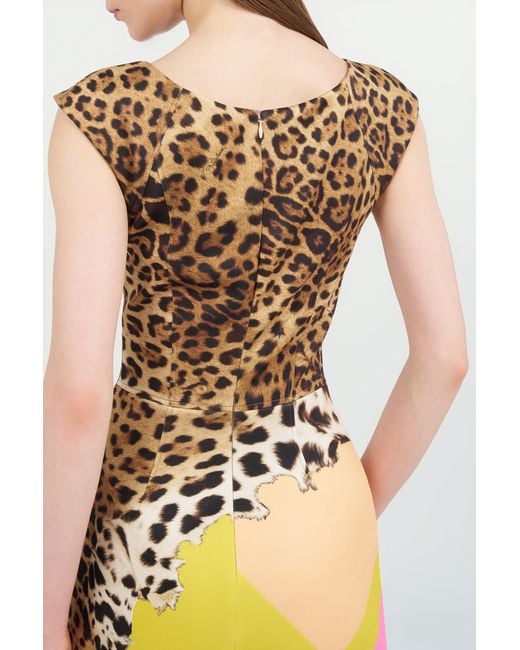 Roberto Cavalli Yellow Mini Dress With Cavalli Pop Print