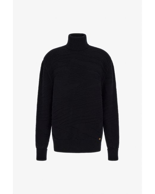 Roberto Cavalli Black Turtleneck Sweater
