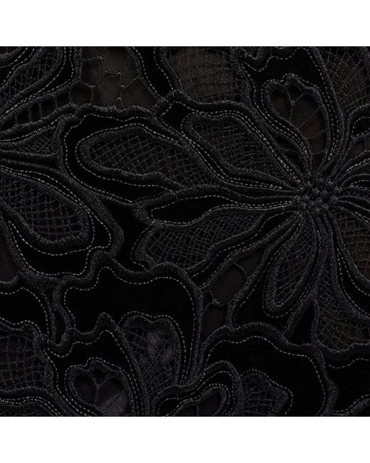 Roberto Cavalli Black Long Floral Lace Skirt