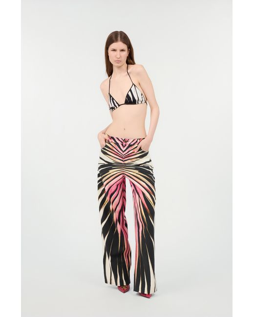 Roberto Cavalli White Jeans With Ray Of Print