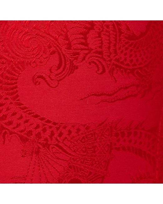 Roberto Cavalli Red Dark Jacket With Dragon Motif