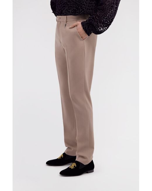 Roberto Cavalli White Tailored Pants With Fang for men