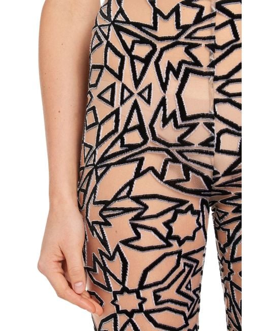 Roberto Cavalli Multicolor Graphic Tile Velvet Dévoré Leggings