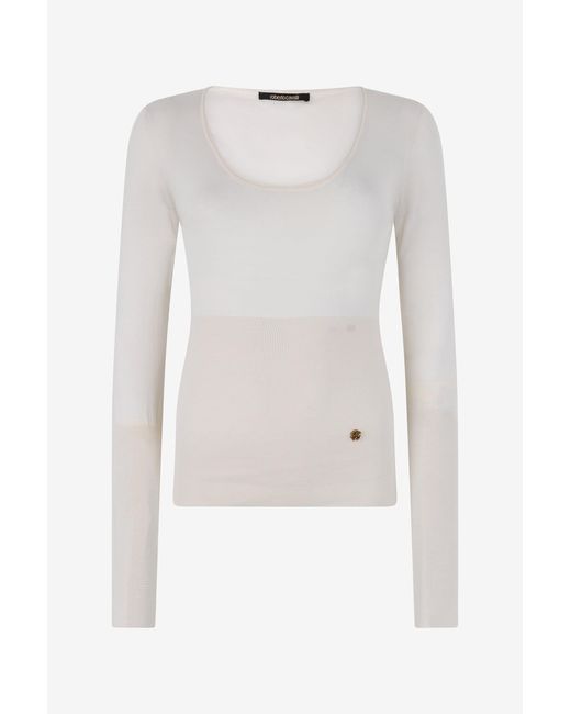 Jersey Con Placa Del Logo Roberto Cavalli de color White
