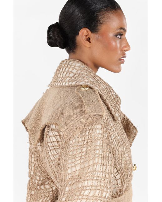 Trench Grid Con Cinturón Roberto Cavalli de color Natural