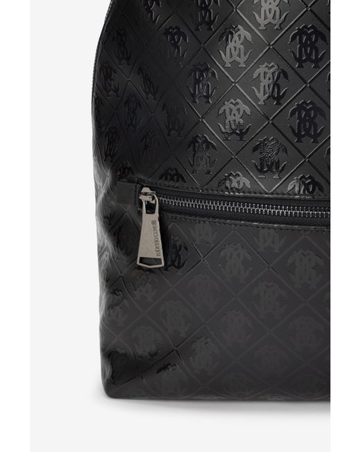 Sac À Dos Avec Monogramme Mirror Snake Sur Toute La Surface Roberto Cavalli pour homme en coloris Black