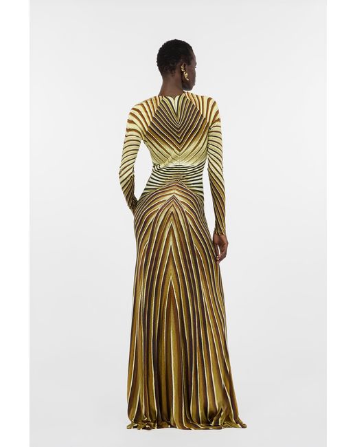 Roberto Cavalli Multicolor Extra-Long Dress With Iside Print