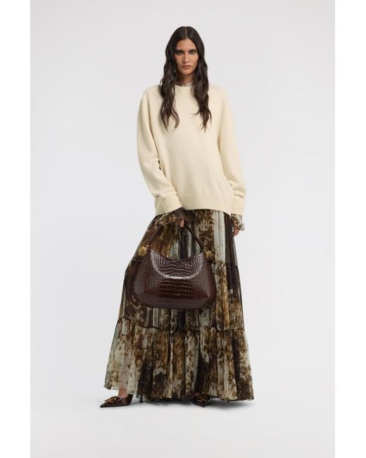 Roberto Cavalli Natural Long-Sleeved Crewneck Pullover
