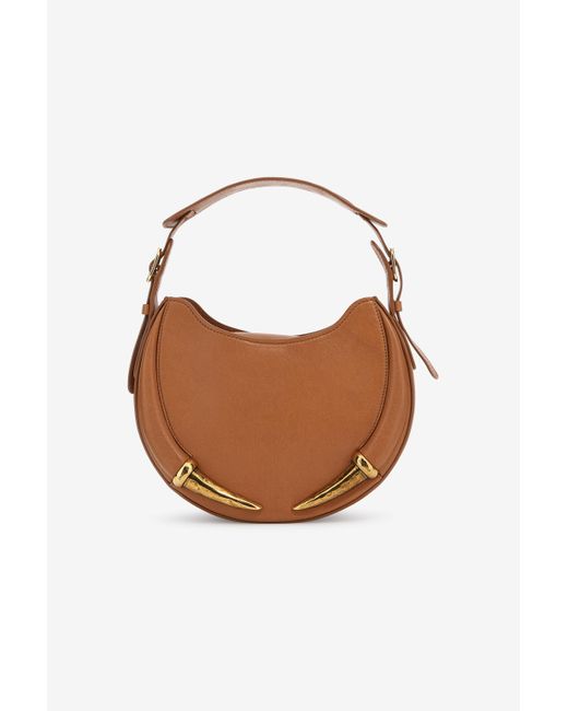 Roberto Cavalli Brown Large Fang Shoulder Bag