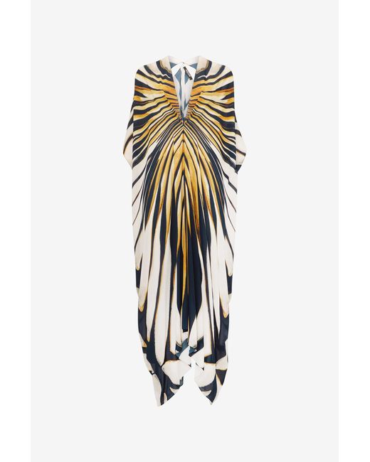 Roberto Cavalli White Ray Of Print Caftan