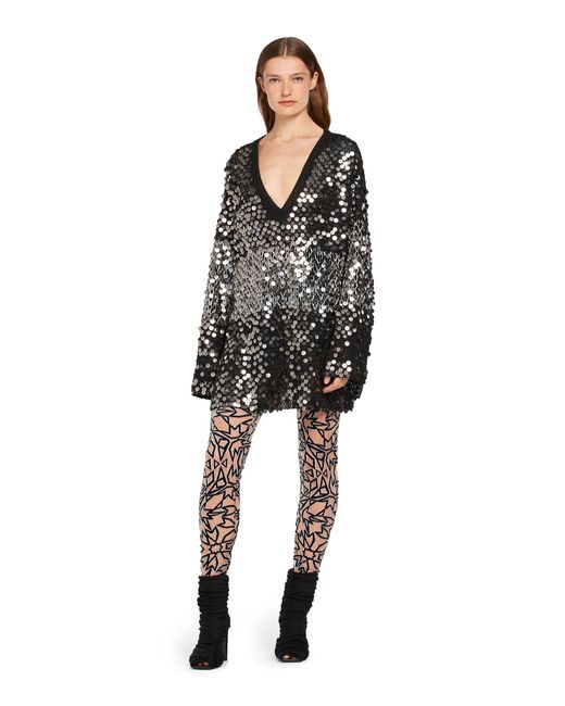 Roberto Cavalli Multicolor Graphic Tile Velvet Dévoré Leggings