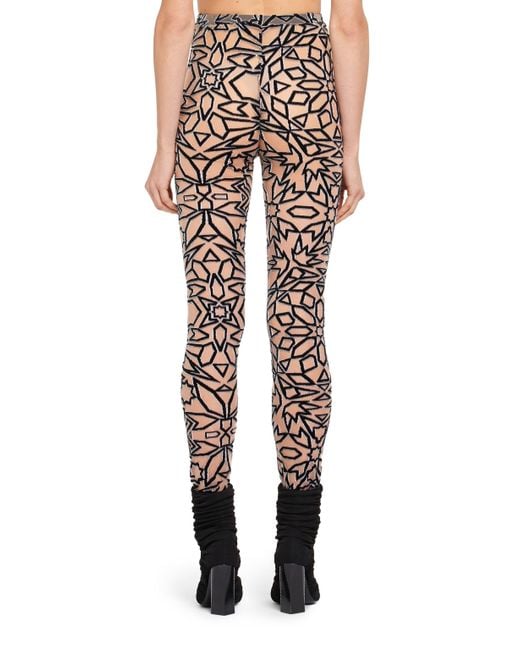 Roberto Cavalli Multicolor Graphic Tile Velvet Dévoré Leggings
