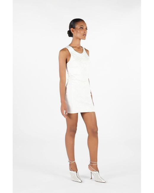 Roberto Cavalli White Dress With Wall Print