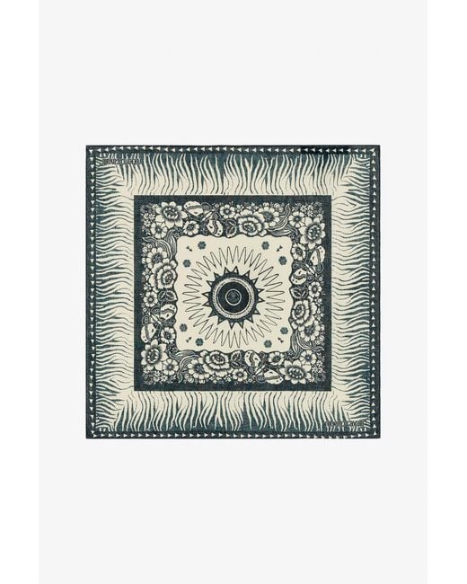 Roberto Cavalli Multicolor Cotton Scarf With Zebra Pattern And Logo for men