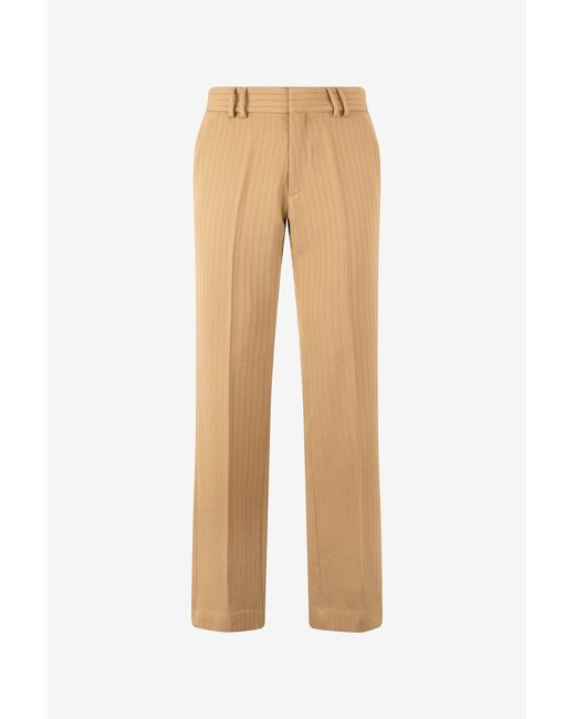 Roberto Cavalli Natural Striped Virgin Wool Pants for men