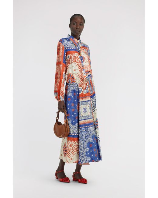 Roberto Cavalli White Bandana Print Maxi Dress