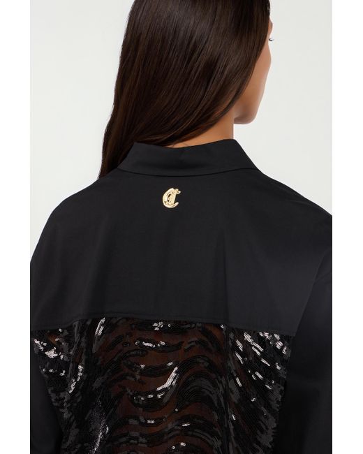 Roberto Cavalli Black Long-Sleeve Solid Color Shirt